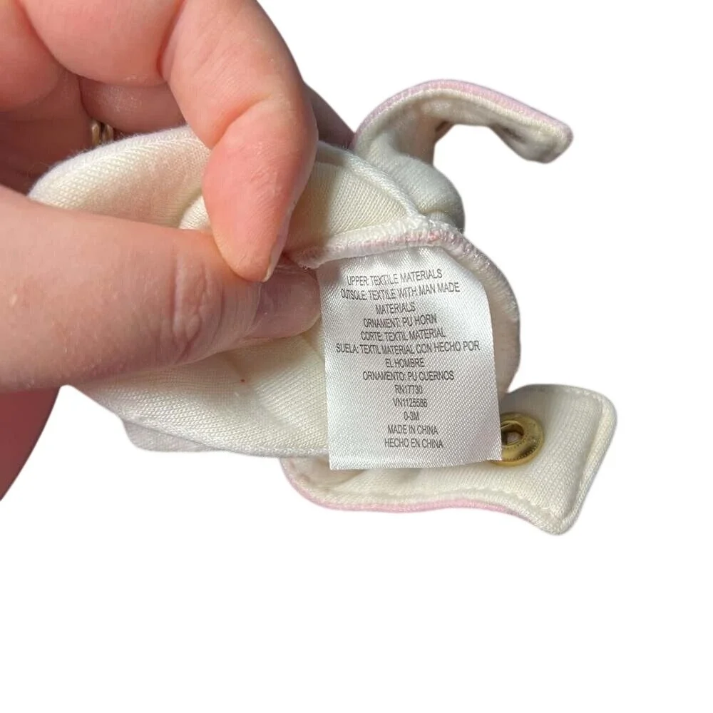 Unicorn Baby Booties Pink Gold Horn Soft Sole Snap Shoes‎ 0-3M 0-6M